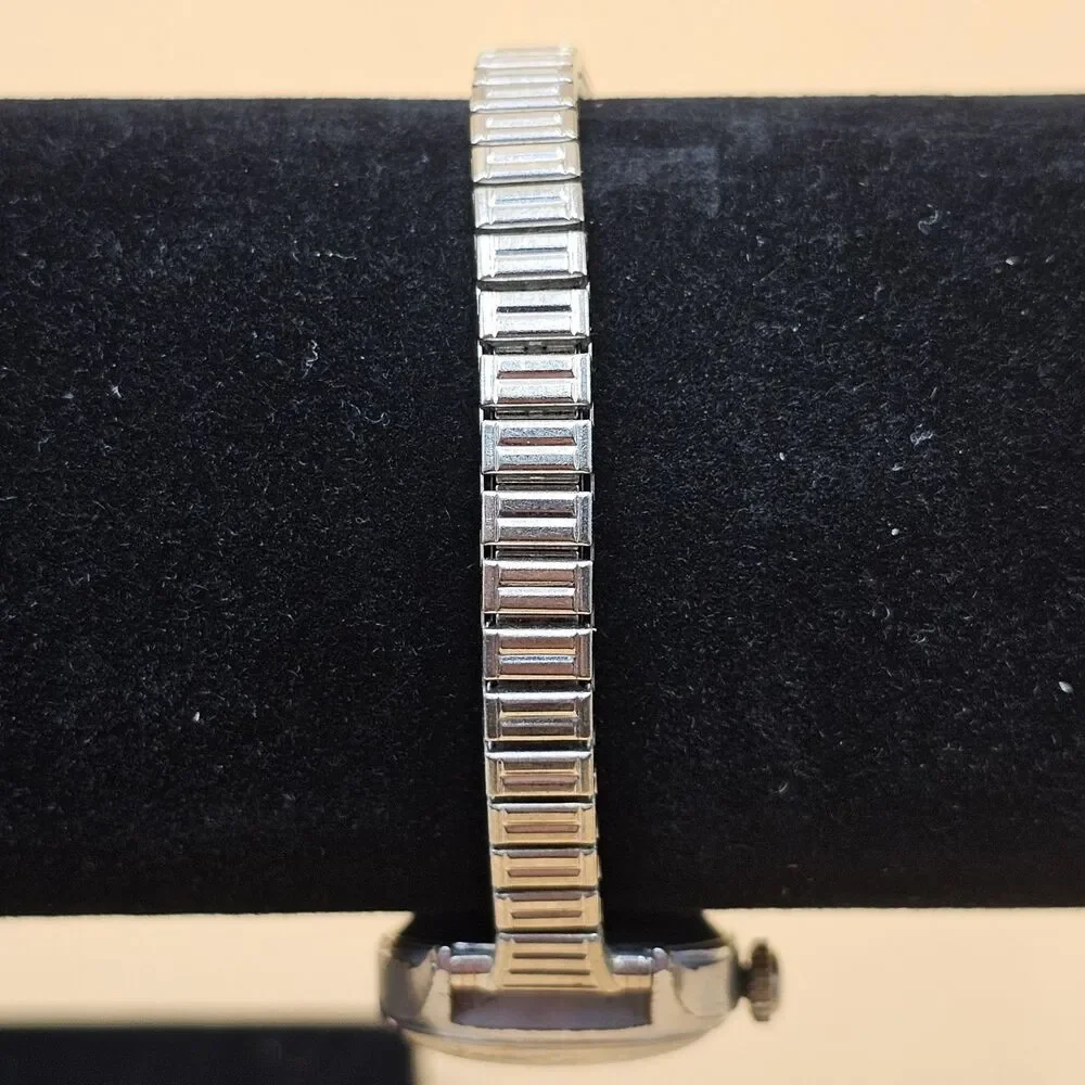 LOUVIC 17 Jewel Manual Wind Vtg Military Watch On Speidel 10k GF Band Runs Great